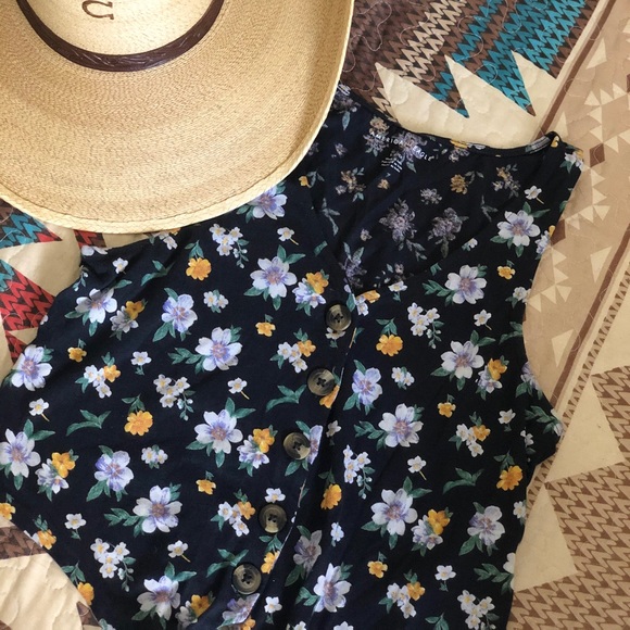 Floral tie front top - Picture 2 of 2